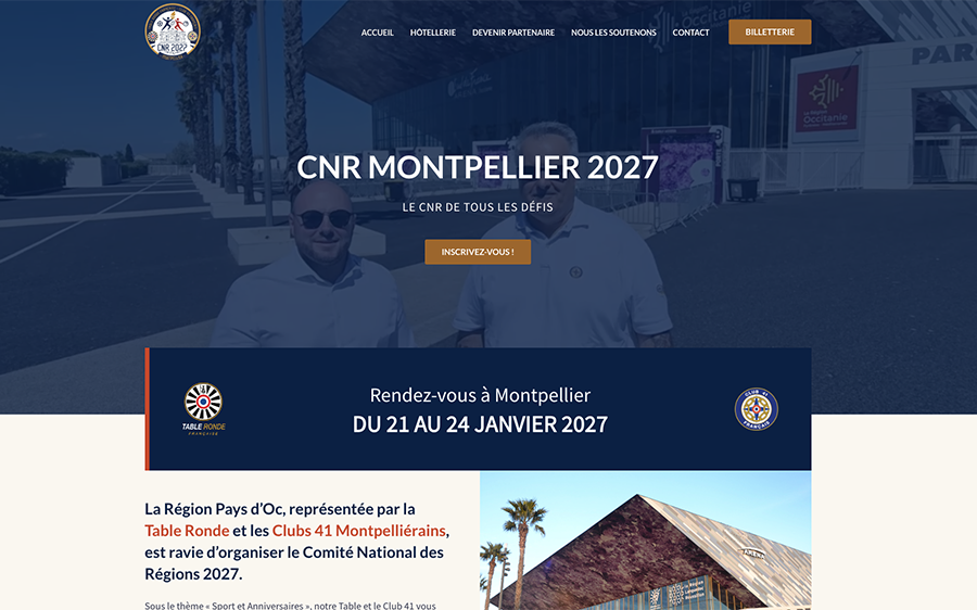 Illustration : Home page du site CNR Montpellier 2027