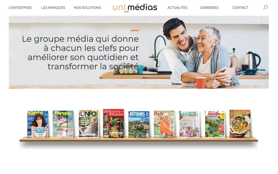 Illustration : Home page site Uni-médias